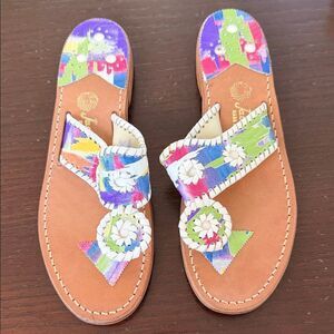 New Jack Rogers Multicolor Leather rainbow 🌈 Sandals 8